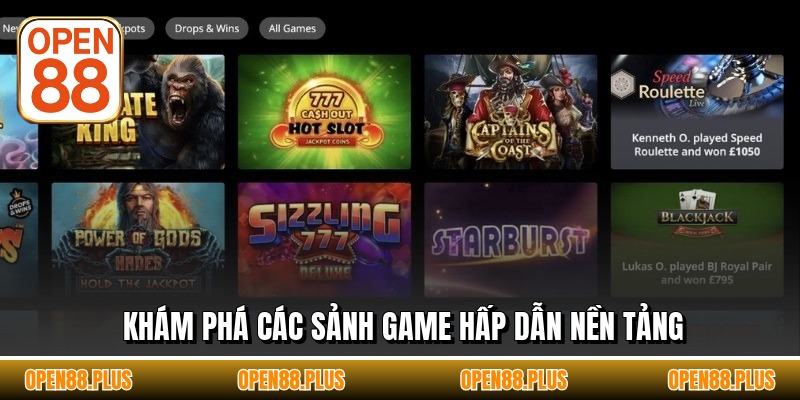 Khám phá các sảnh game hấp dẫn nền tảng